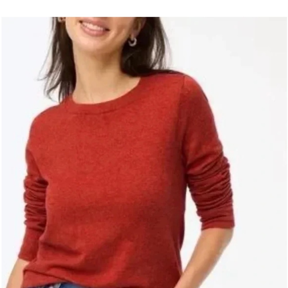 J. Crew Classic Red Crew Neck Sweater cotton and merino wool